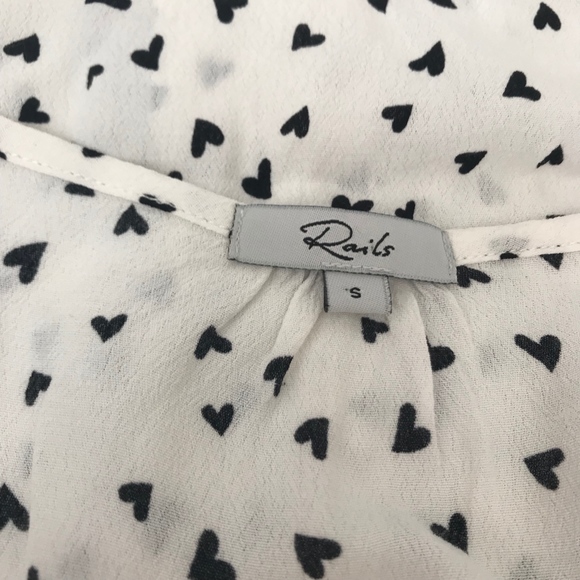 Rails Bretton Mini Heart Button Down Blouse S - Picture 8 of 8